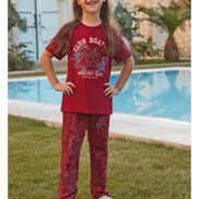 Feyza Kız Çocuk 2 li Pijama Takımı Kısa Kol Süprem Kumaş
