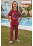 Feyza Kız Çocuk 2 li Pijama Takımı Kısa Kol Süprem Kumaş