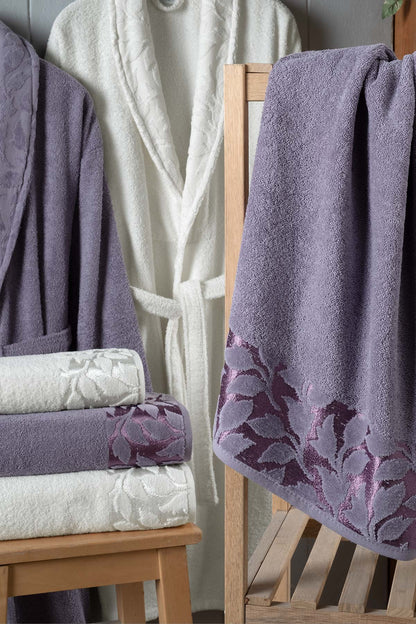 Fiesta Bornoz Seti 6 Parça Elite Kısmı Kadife Jakarlı