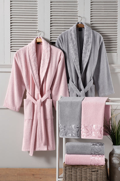 Fiesta Bornoz Seti 6 Parça Elite Kısmı Kadife Jakarlı