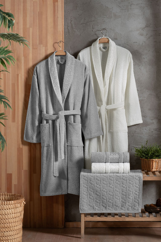 Fiesta Bornoz Seti Fashion Bukle Jakarlı 5 Parça