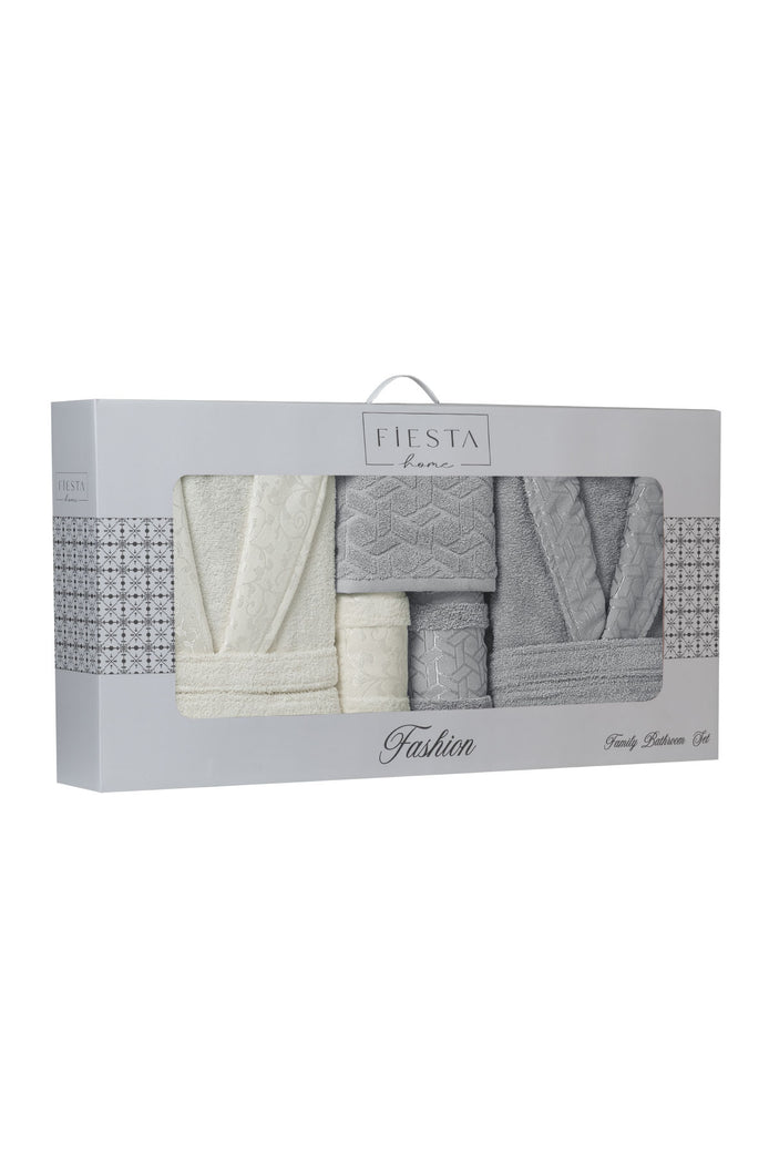 Fiesta Bornoz Seti Fashion Bukle Jakarlı 5 Parça