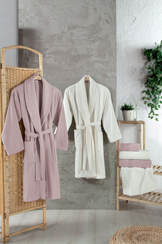 Fiesta Bornoz Seti Kopanaki Güpürlü Bukle 6 Parça