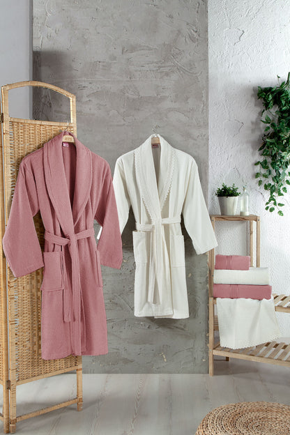 Fiesta Bornoz Seti Kopanaki Güpürlü Bukle 6 Parça