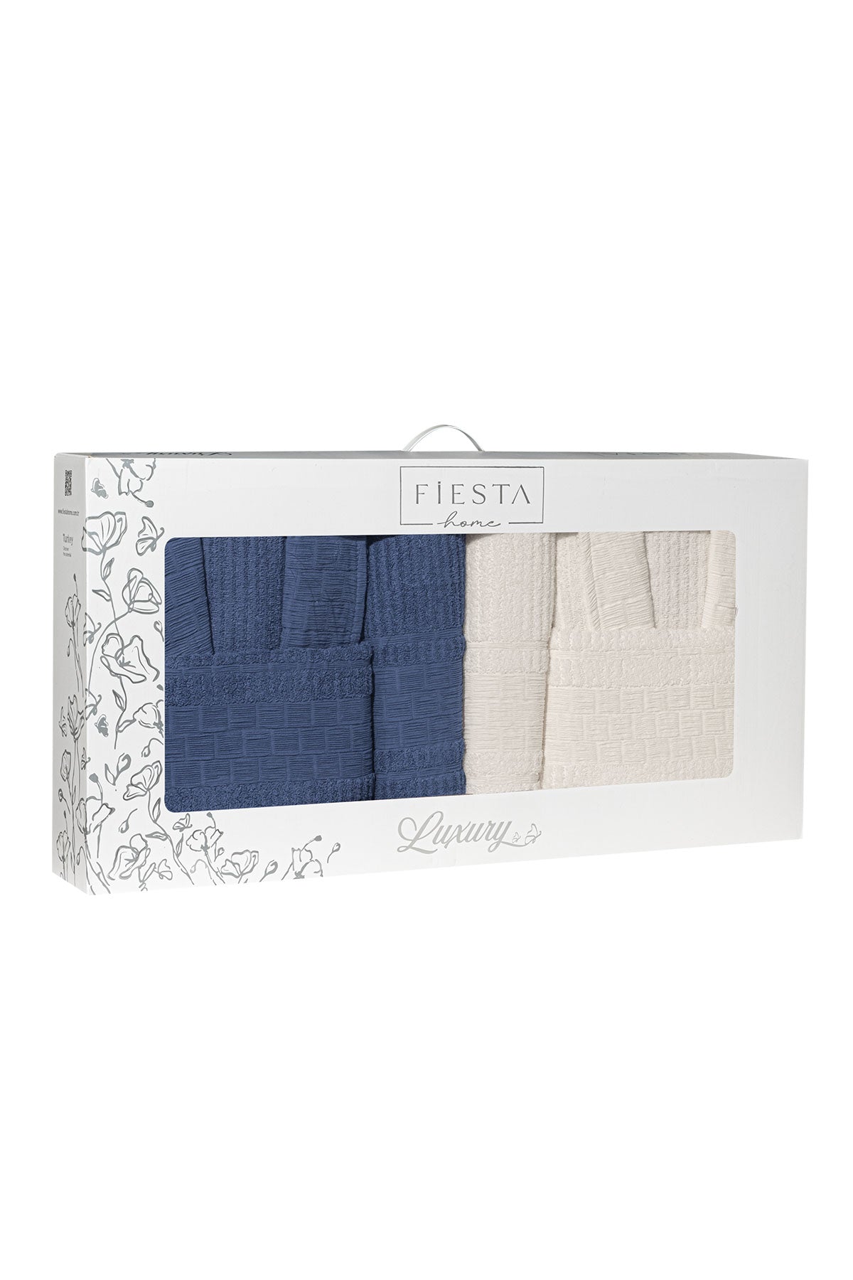 Fiesta Bornoz Seti Luxury Bürümcük Jakarlı 6 Parça