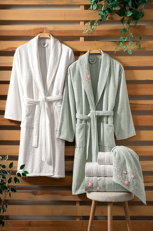 Fiesta Bornoz Seti Luxury El İşi Nakışlı 6 Parça