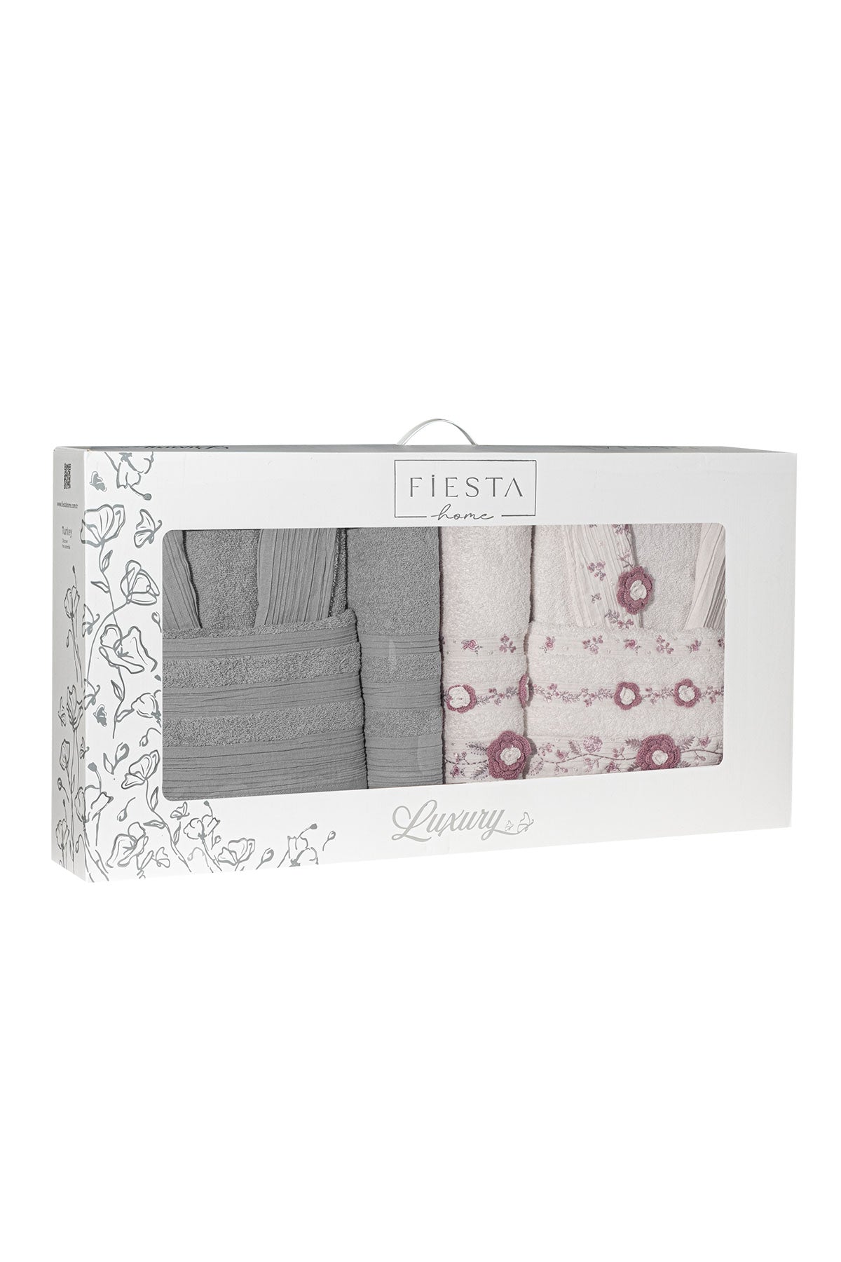 Fiesta Bornoz Seti Luxury El İşi Nakışlı 6 Parça