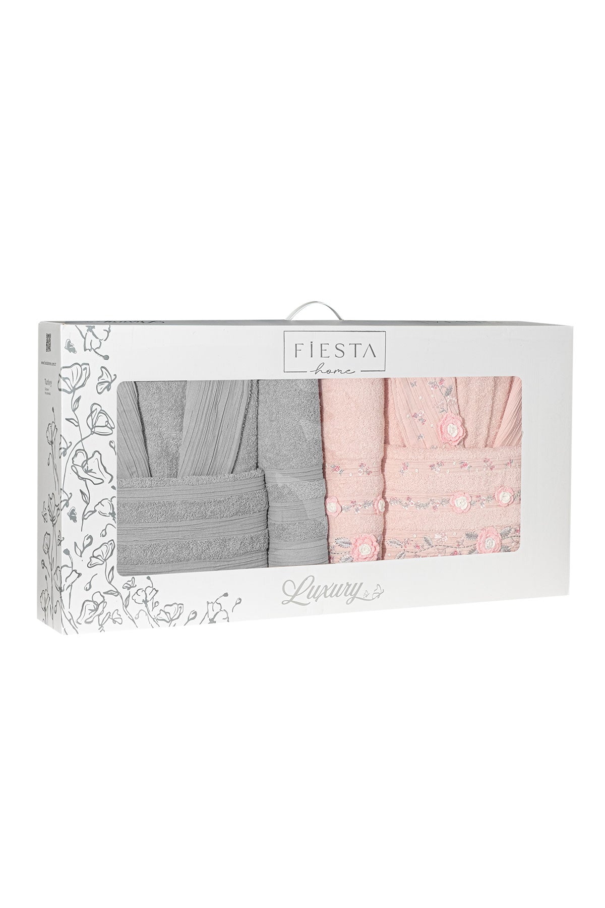 Fiesta Bornoz Seti Luxury El İşi Nakışlı 6 Parça