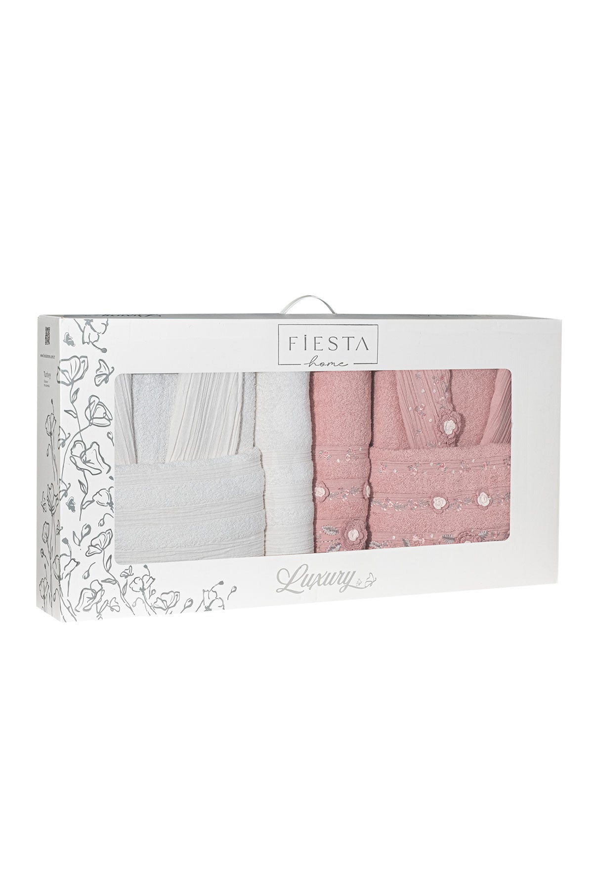 Fiesta Bornoz Seti Luxury El İşi Nakışlı 6 Parça