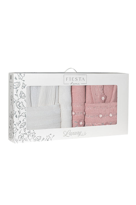 Fiesta Bornoz Seti Luxury El İşi Nakışlı 6 Parça