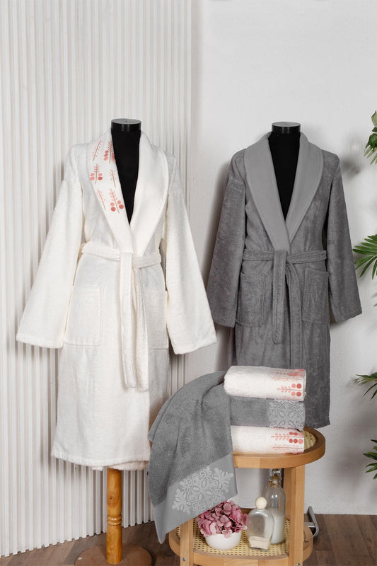 Fiesta Bornoz Seti Süzene Bambu Nakışlı 6 Parça