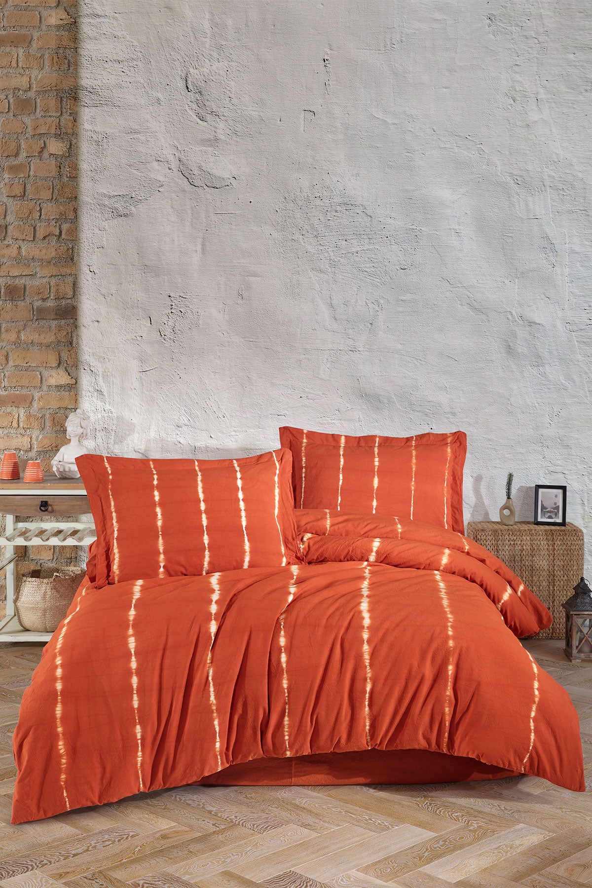 Fiesta Çift Kişilik Nevresim Takımı Hasna Natural Batik