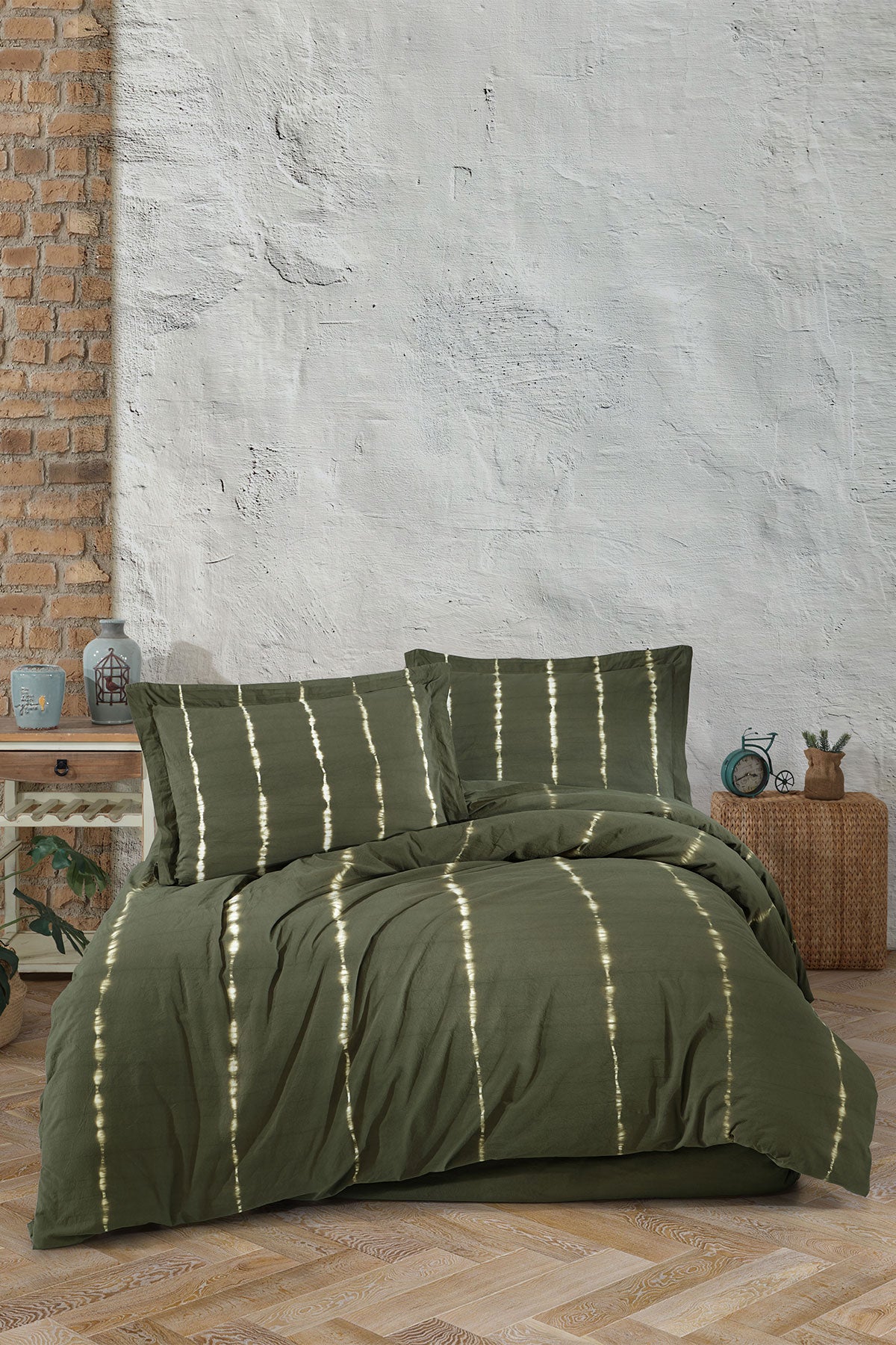 Fiesta Çift Kişilik Nevresim Takımı Hasna Natural Batik