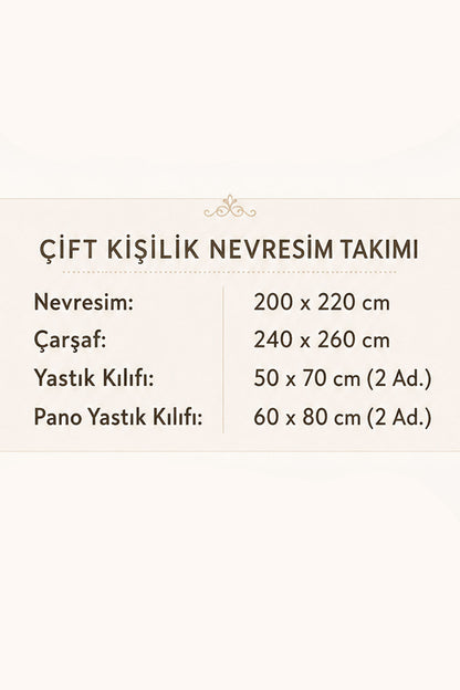 Fiesta Çift Kişilik Nevresim Takımı Saten Nakışlı Seray