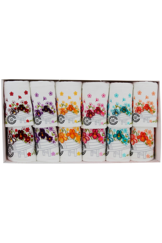 Fiesta El Yüz Havlusu Nakışlı Dallı Çiçekli Taftink Soft Kadife 50x90+30x50