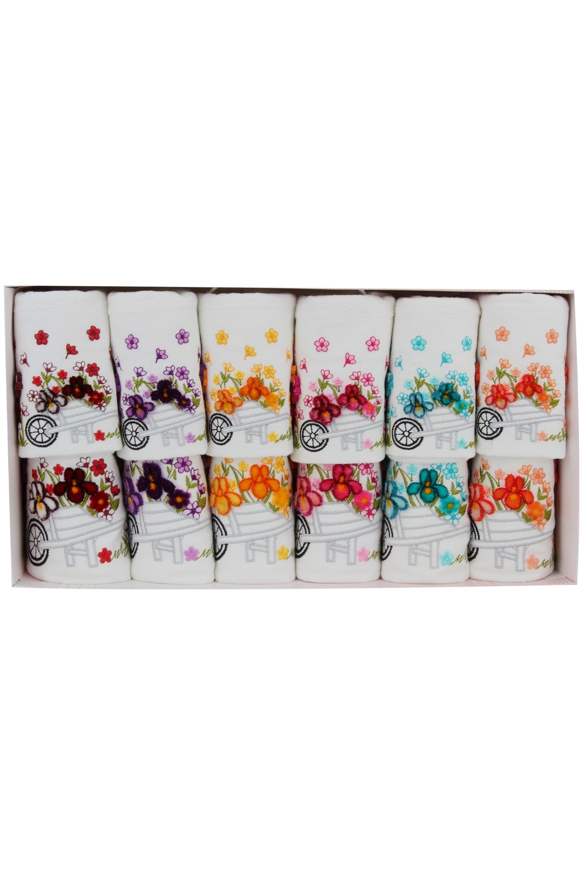 Fiesta El Yüz Havlusu Nakışlı Dallı Çiçekli Taftink Soft Kadife 50x90+30x50