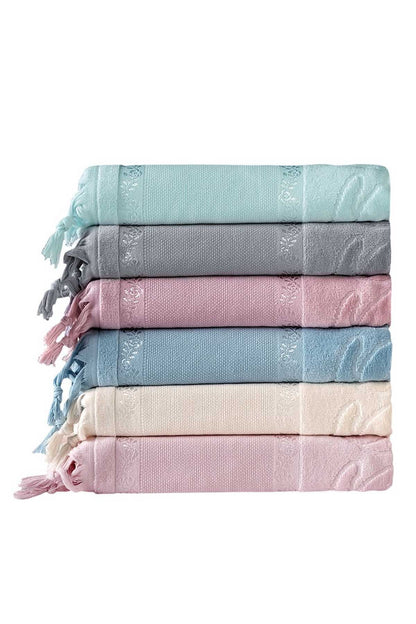 Fiesta El-Yüz Havlusu Soft Kadife Jakarlı Etamin Bağlamalı 50x90