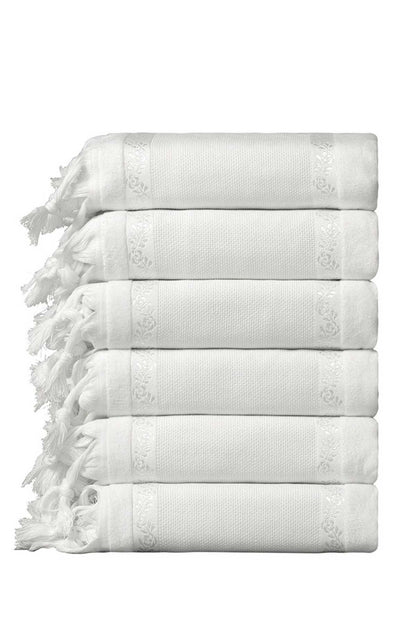 Fiesta El-Yüz Havlusu Soft Kadife Jakarlı Etamin Bağlamalı 50x90