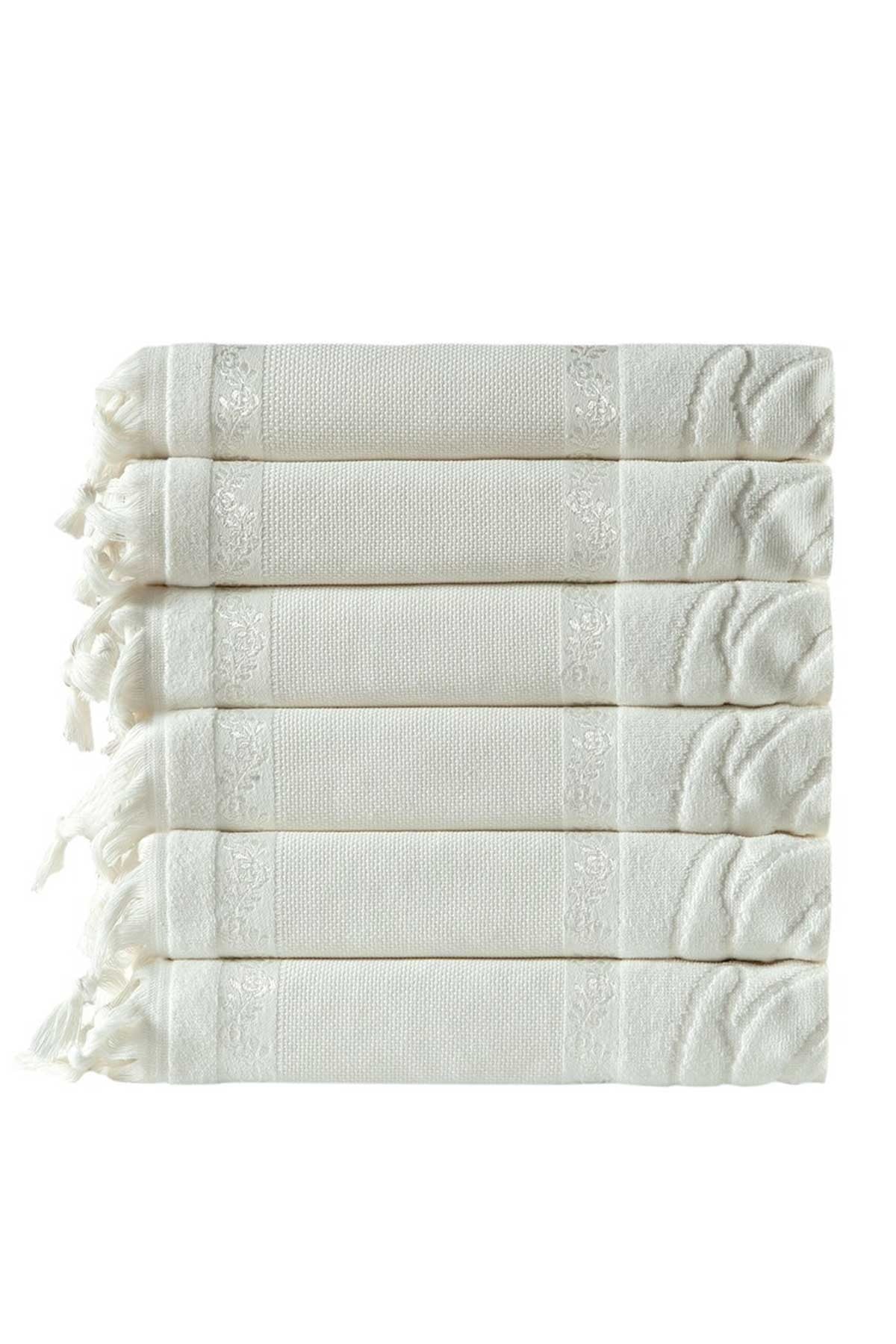 Fiesta El-Yüz Havlusu Soft Kadife Jakarlı Etamin Bağlamalı 50x90