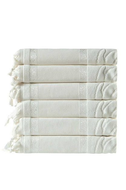 Fiesta El-Yüz Havlusu Soft Kadife Jakarlı Etamin Bağlamalı 50x90