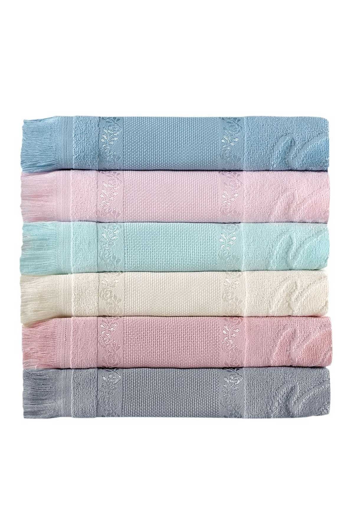 Fiesta İşlemelik Havlu Soft Kadife Jakarlı Etamin Saçaklı 50x90