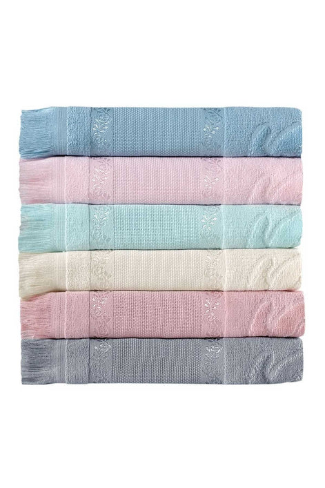 Fiesta İşlemelik Havlu Soft Kadife Jakarlı Etamin Saçaklı 50x90