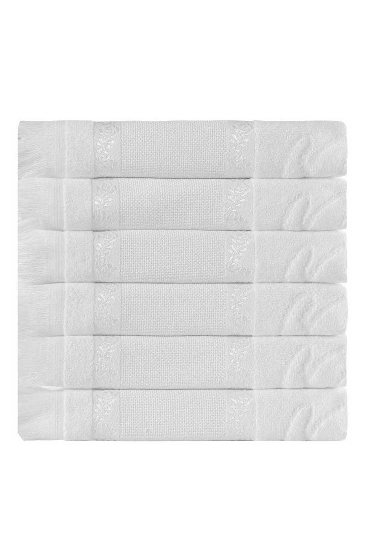 Fiesta İşlemelik Havlu Soft Kadife Jakarlı Etamin Saçaklı 50x90