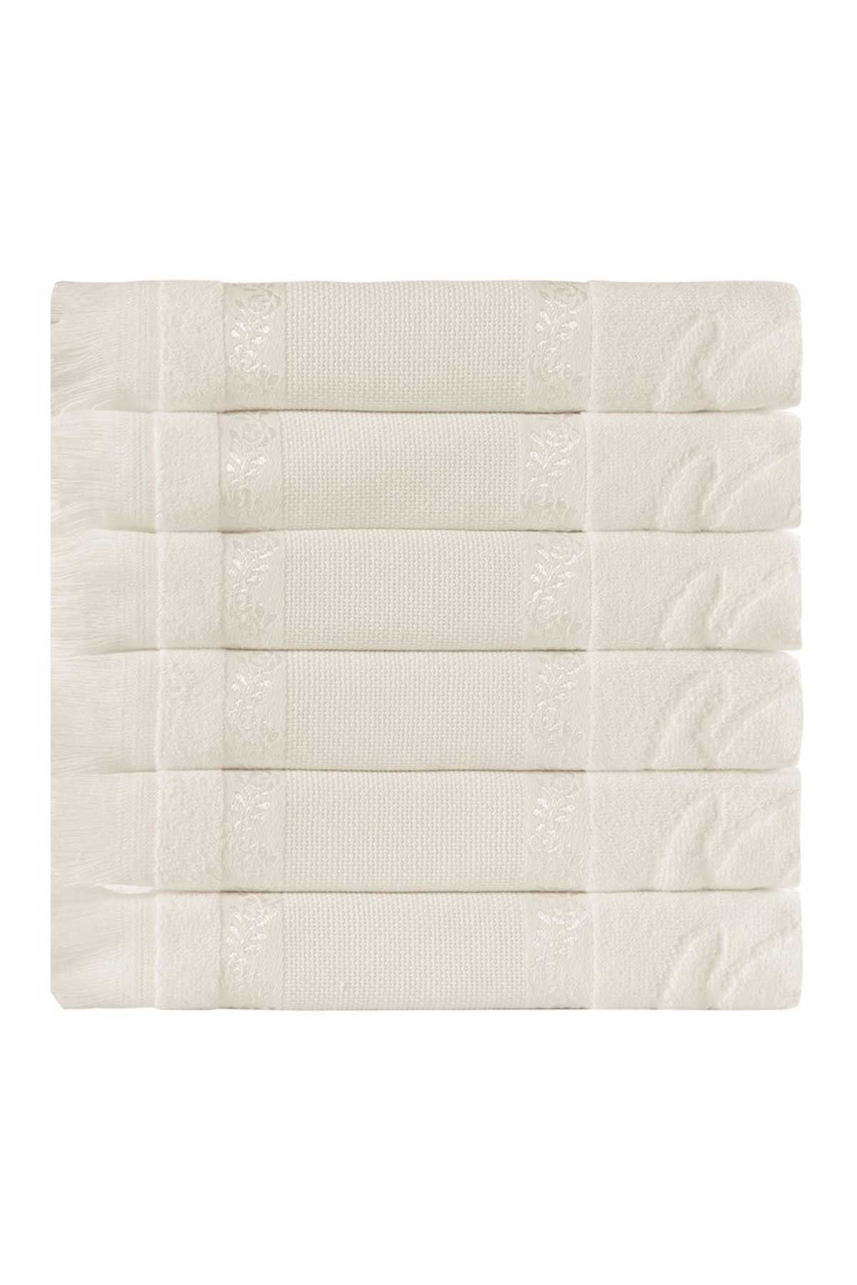 Fiesta İşlemelik Havlu Soft Kadife Jakarlı Etamin Saçaklı 50x90