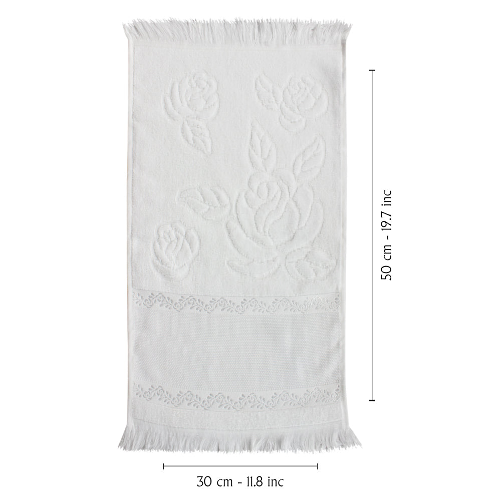 Fiesta İşlemelik Havlu Soft Kadife Jakarlı Saçaklı 30x50