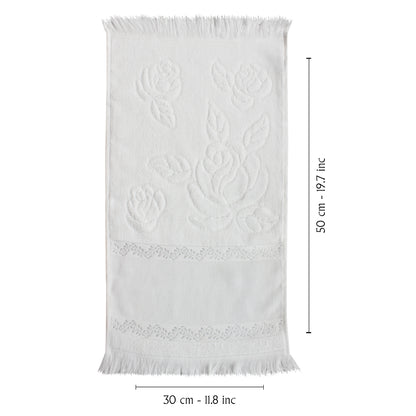 Fiesta İşlemelik Havlu Soft Kadife Jakarlı Saçaklı 30x50
