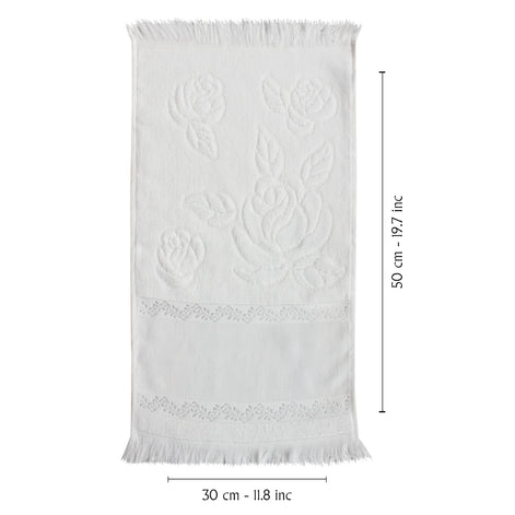 Fiesta İşlemelik Havlu Soft Kadife Jakarlı Saçaklı 30x50