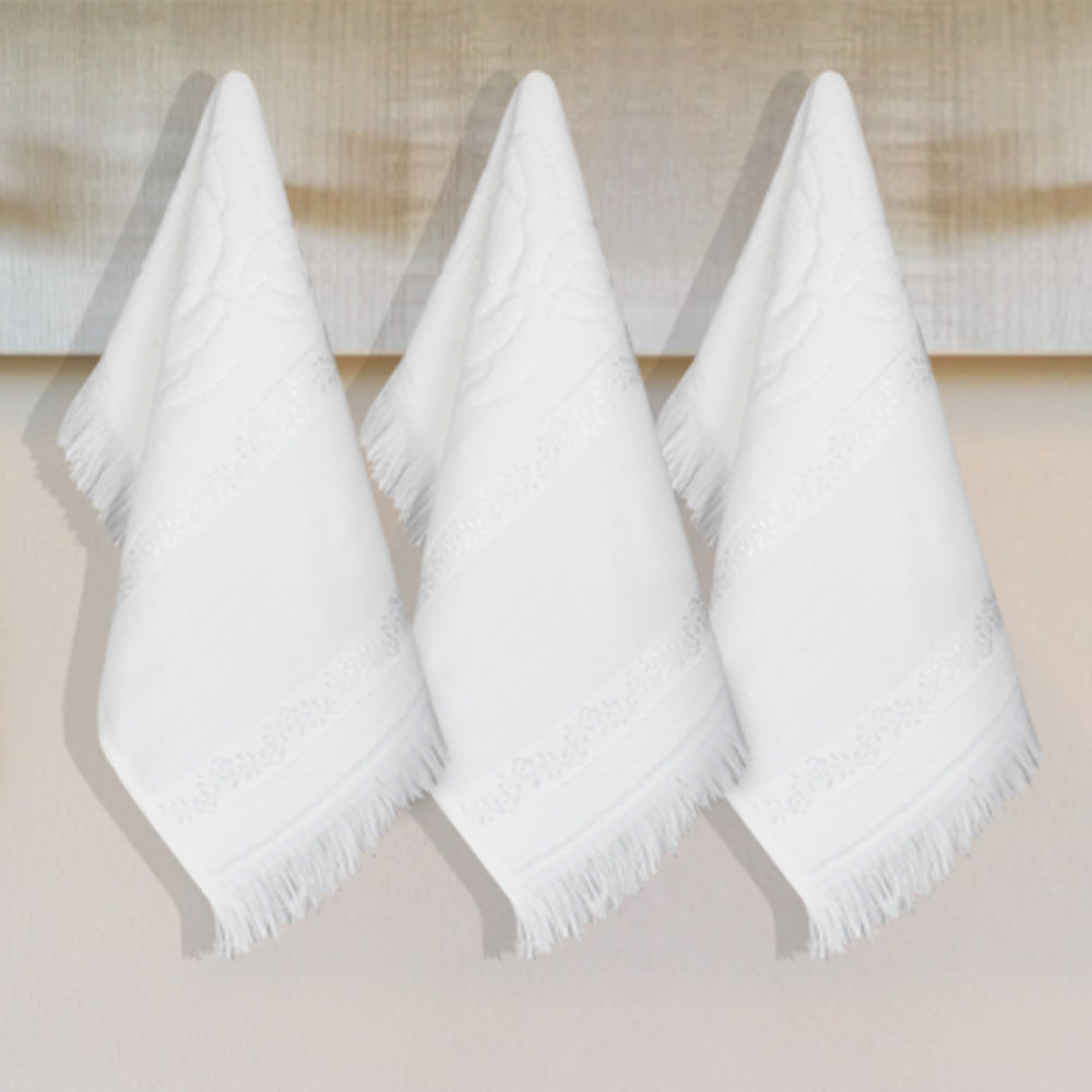 Fiesta İşlemelik Havlu Soft Kadife Jakarlı Saçaklı 30x50
