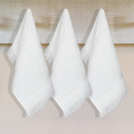 Fiesta İşlemelik Havlu Soft Kadife Jakarlı Saçaklı 30x50