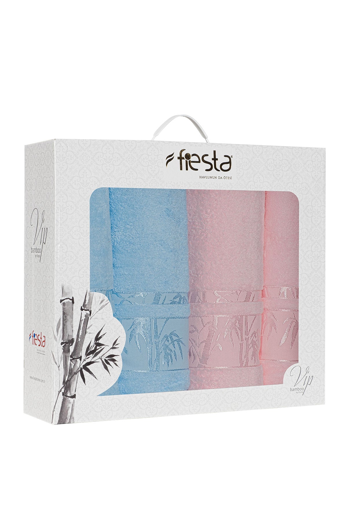 Fiesta Jakarlı 4 Parça Hamam Takımı Bambu