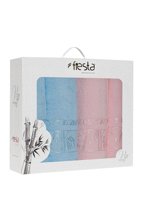 Fiesta Jakarlı 4 Parça Hamam Takımı Bambu