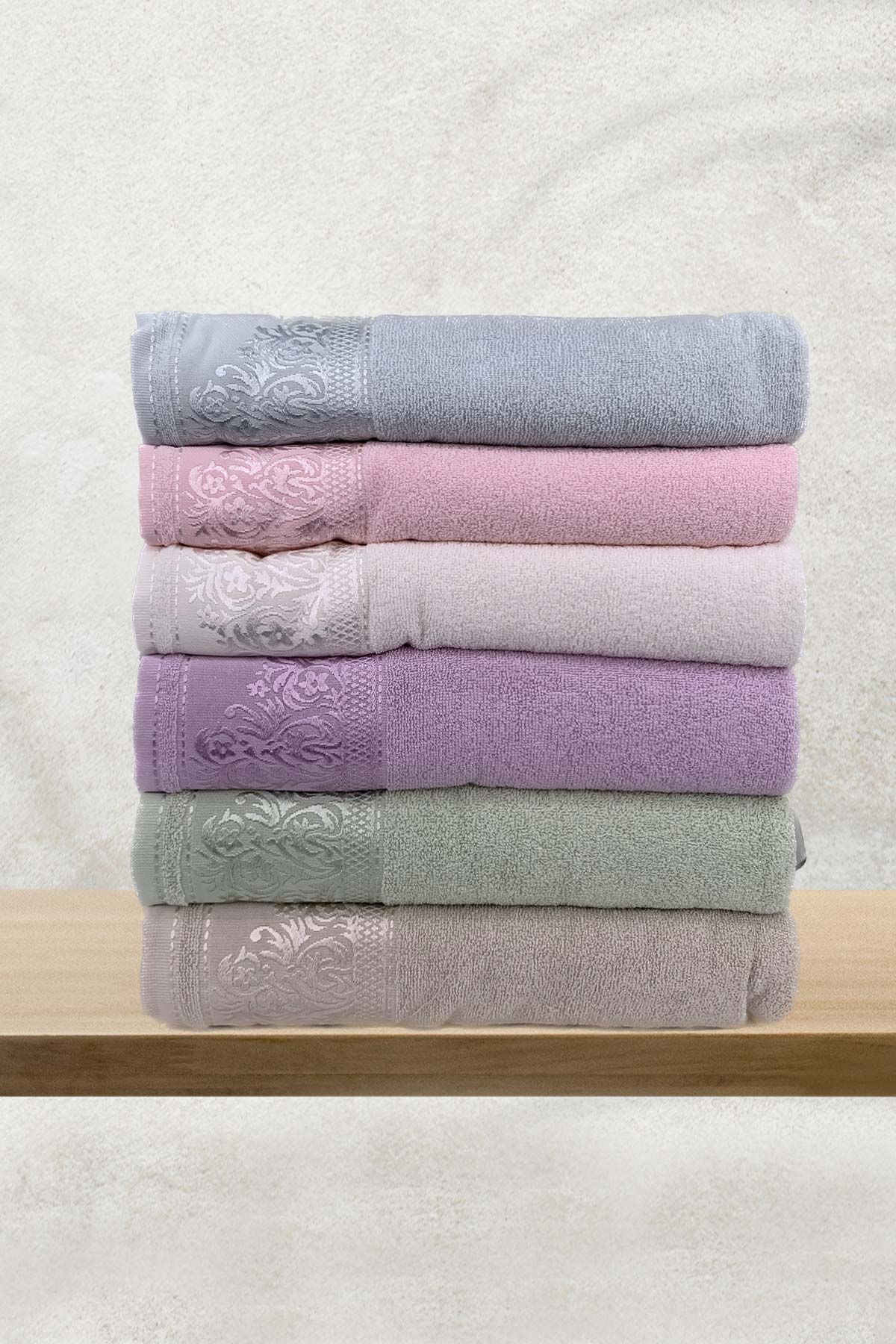 Fiesta Jakarlı Yıldız Banyo Havlusu 90x150