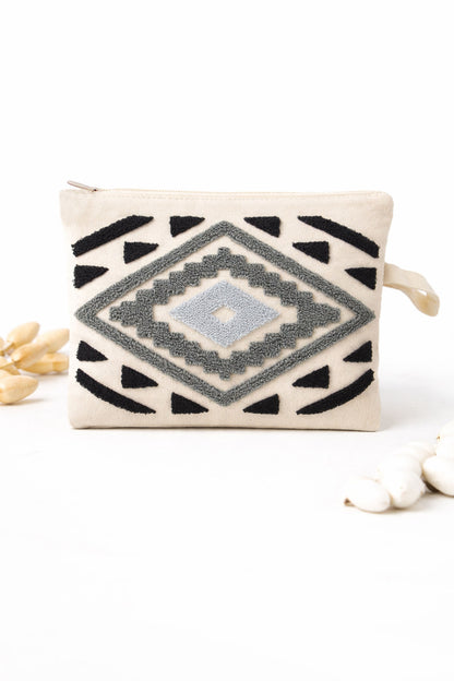 Fiesta Kadın Makyaj Çantası Nakışlı Bez 20x25 Cm