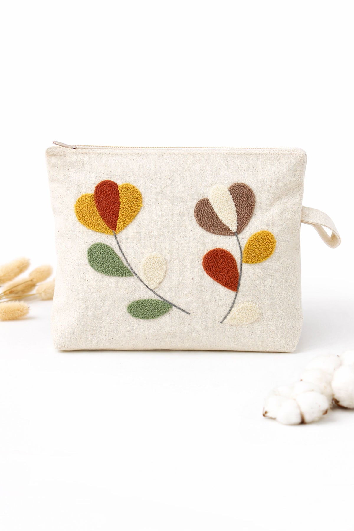 Fiesta Kadın Makyaj Çantası Nakışlı Bez 20x25 Cm