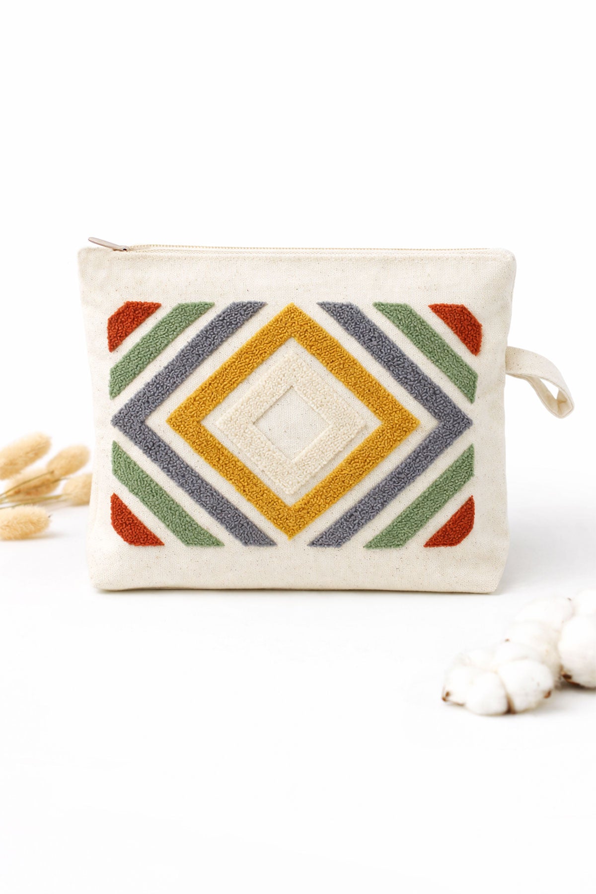 Fiesta Kadın Makyaj Çantası Nakışlı Bez 20x25 Cm