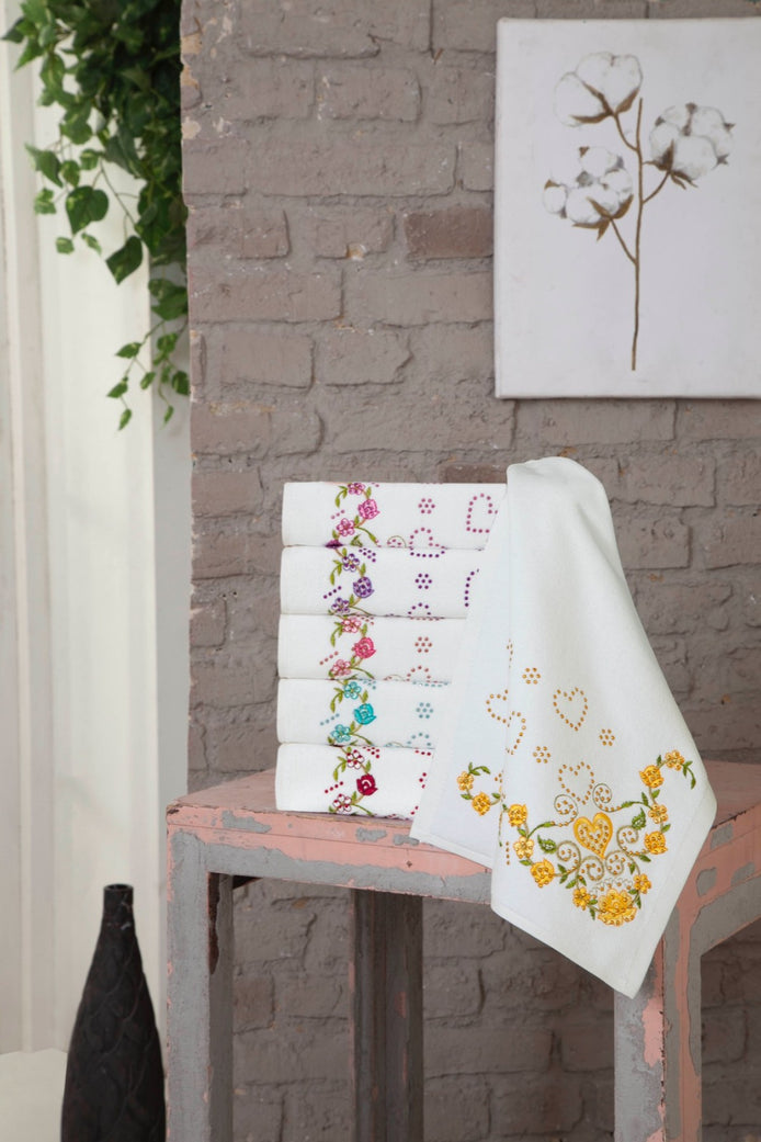 Fiesta Mutfak Havlusu Kadife Köşe Nakışlı Taşlı 30x50