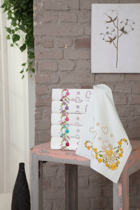 Fiesta Mutfak Havlusu Kadife Köşe Nakışlı Taşlı 30x50