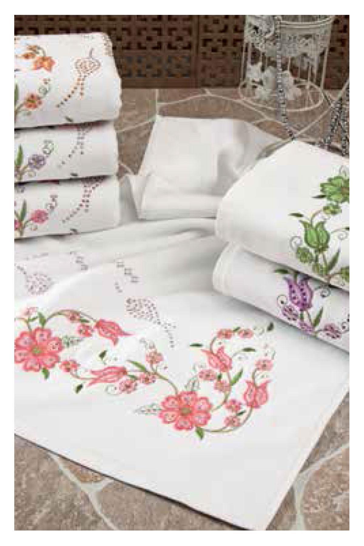Fiesta Mutfak Havlusu Kadife Köşe Nakışlı Taşlı 30x50