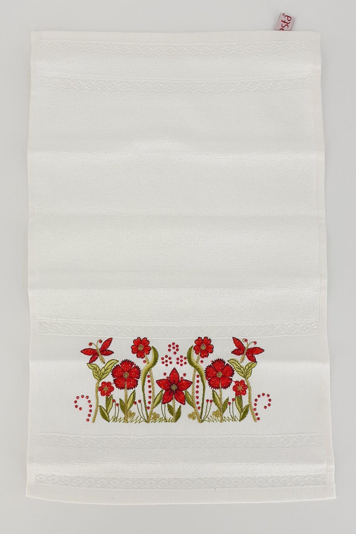 Fiesta Mutfak Havlusu Nakışlı Taşlı 30x50