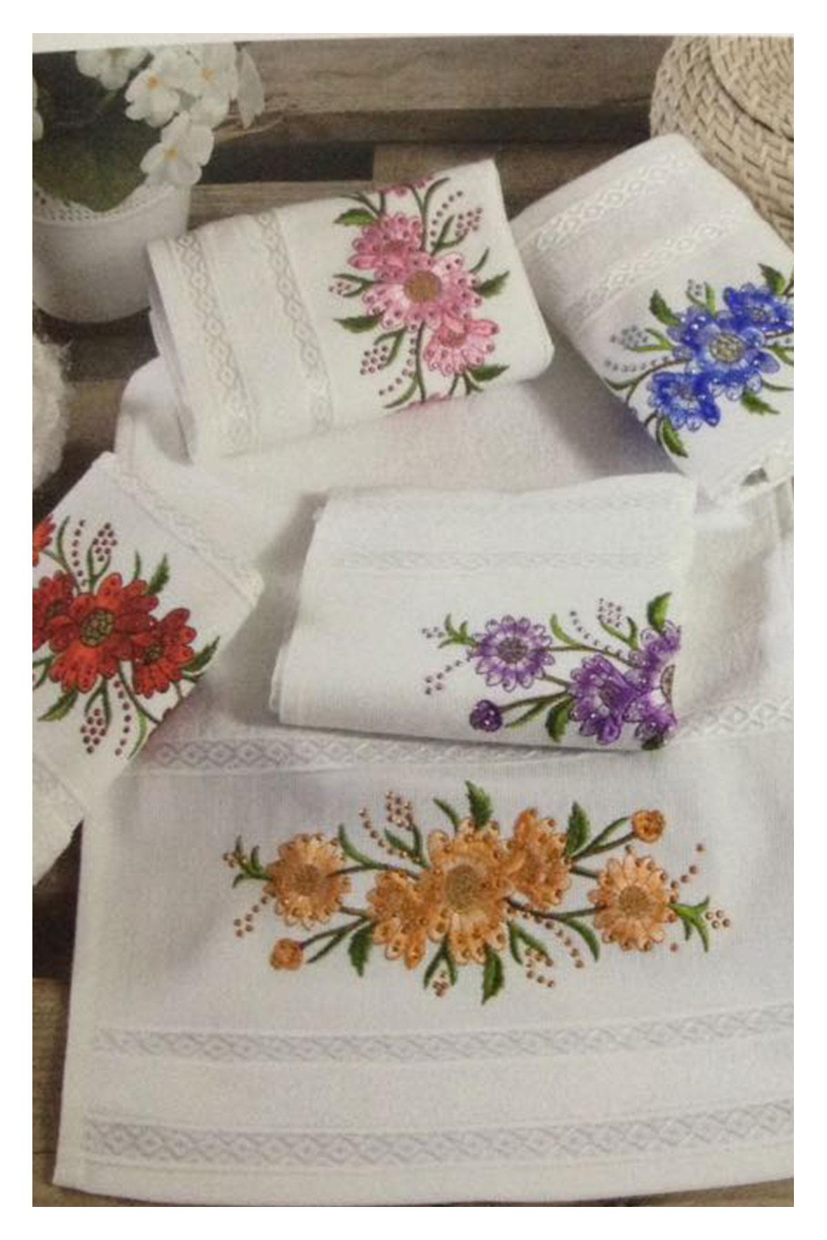 Fiesta Mutfak Havlusu Nakışlı Taşlı 30x50