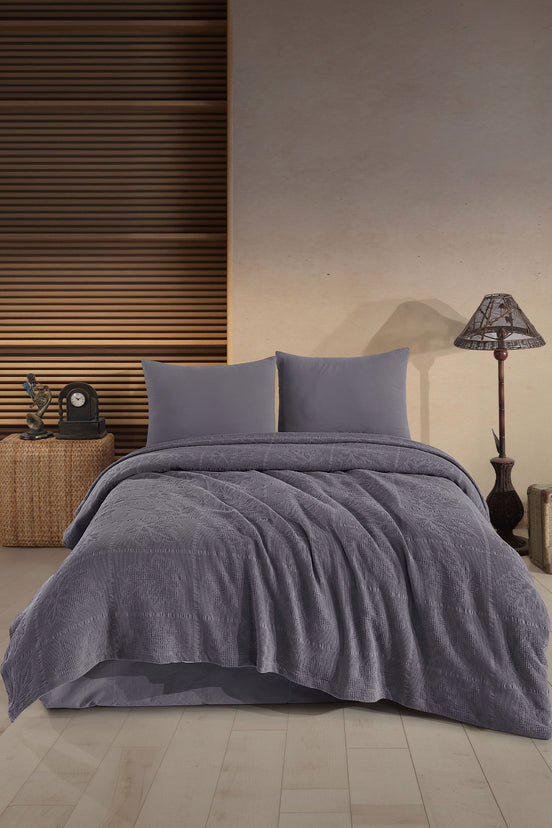 Fiesta Pike Set Çift Kişilik Natural Jakarlı Alya Pamuklu 220x240 Cm