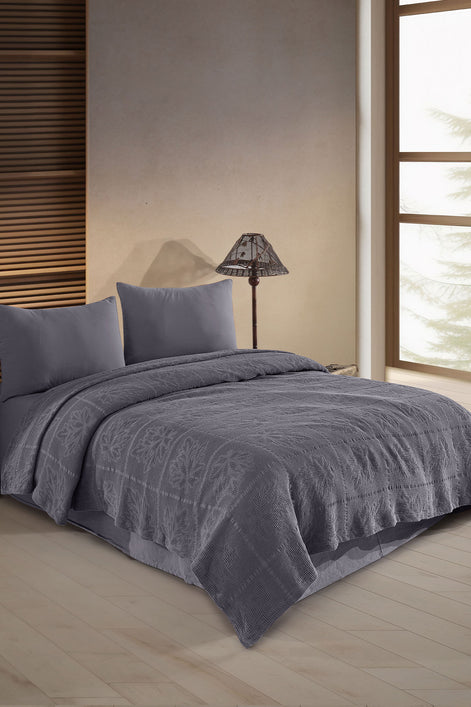 Fiesta Pike Set Çift Kişilik Natural Jakarlı Alya Pamuklu 220x240 Cm