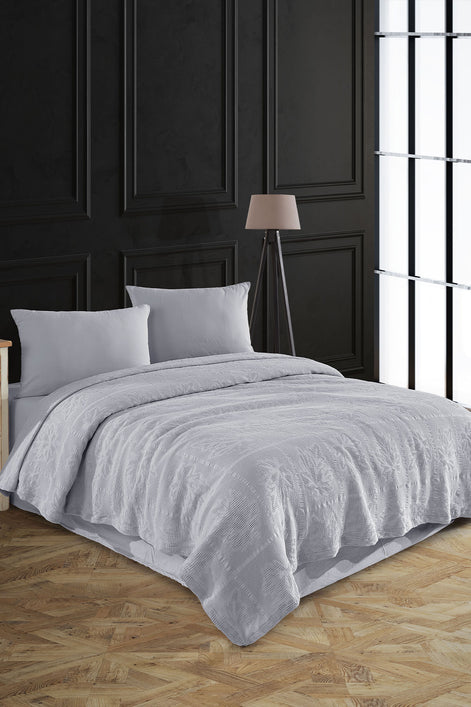 Fiesta Pike Set Çift Kişilik Natural Jakarlı Alya Pamuklu 220x240 Cm