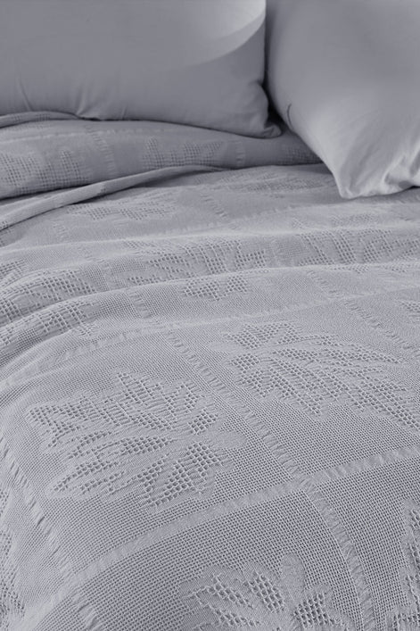 Fiesta Pike Set Çift Kişilik Natural Jakarlı Alya Pamuklu 220x240 Cm