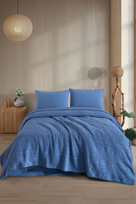 Fiesta Pike Set Çift Kişilik Natural Jakarlı Alya Pamuklu 220x240 Cm