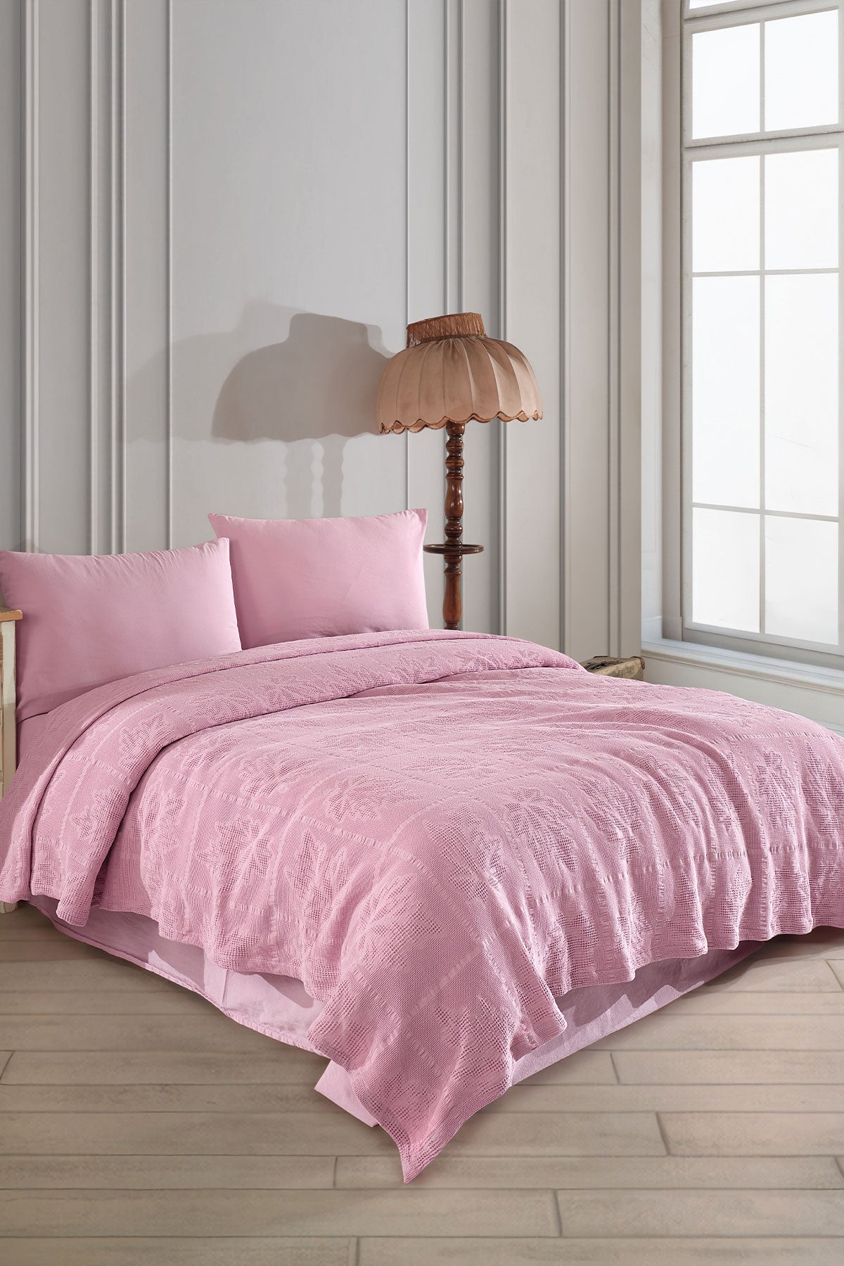 Fiesta Pike Set Çift Kişilik Natural Jakarlı Alya Pamuklu 220x240 Cm
